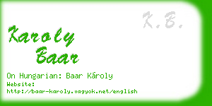 karoly baar business card